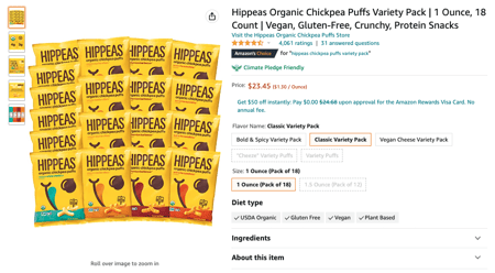 Hippeas Variety Pack Listing for Blog