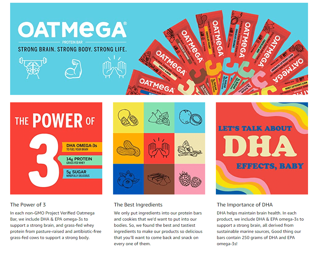 screenshot of Oatmega enhanced brand content