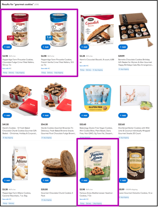 RR Retail Recon Walmart SRP for Gourmet Cookies