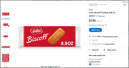 RR retail recon gourmet cookies Biscoff Main listing